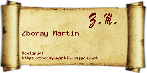 Zboray Martin névjegykártya